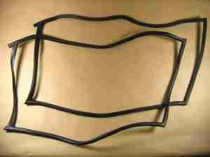 1955-57 Station Wagon Fixed/Stationary Curved Rear Quarter Window Glass Rubber Channels, pair, 1955-57 2dr Safari 25/2764DF