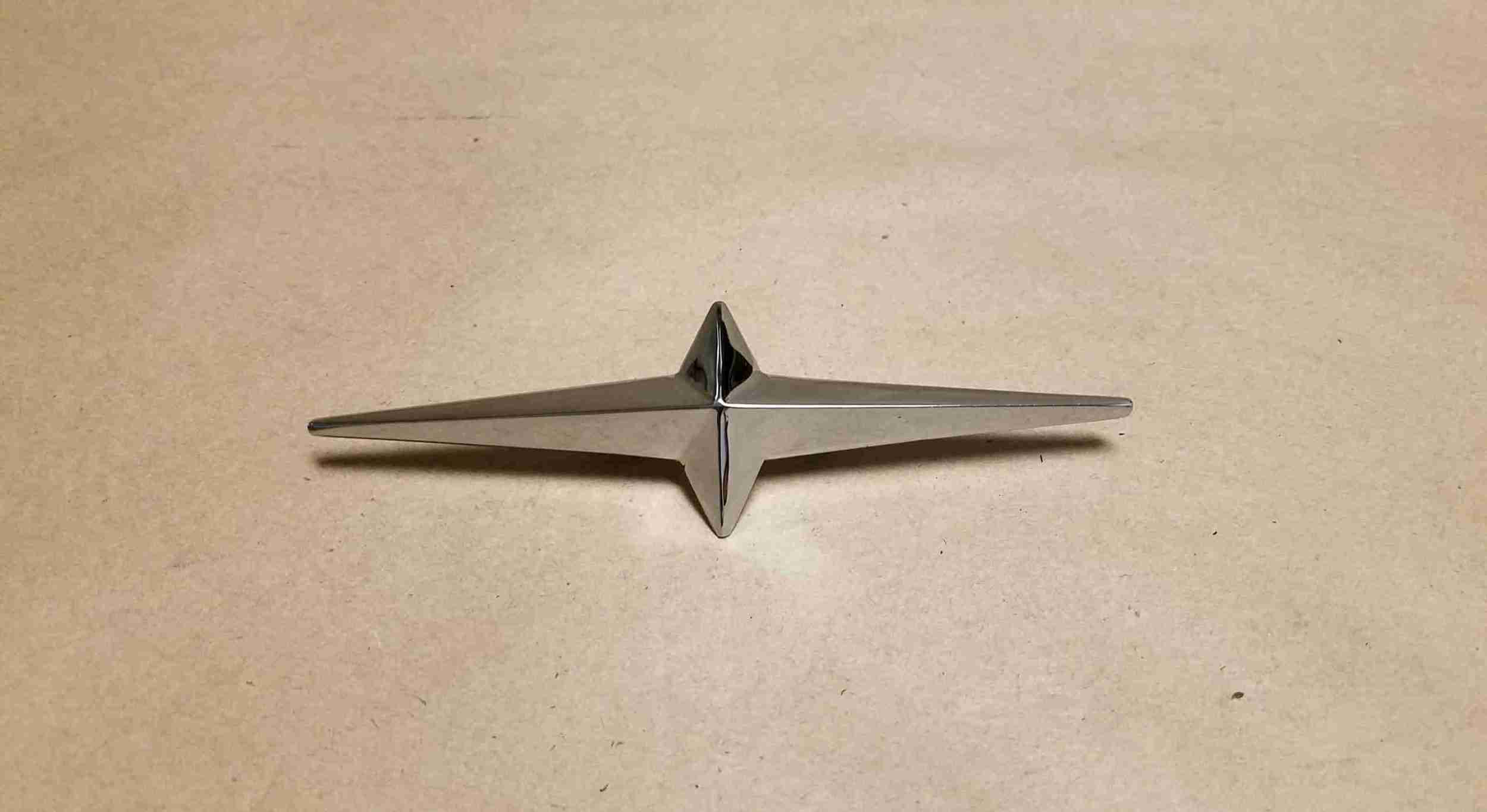 1955-57 2-Prong Chrome Ornament Star, 1955 Starchief Front Fender/Front Door, 1957 All Rear Door/Quarter