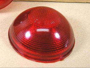 1951-54 Plastic Tail Lamp Lenses w/ Guide Logo, pair, 1951-52 All exc Station Wagon or Sedan Delivery, 1953-54 Station Wagon or Sedan Delivery only, no trim ring