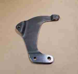 1965-66 Power Steering Pump Mounting Brace Plate, moon-shaped, All 1965-66 P8 T8, mounts over C9778049R support plate