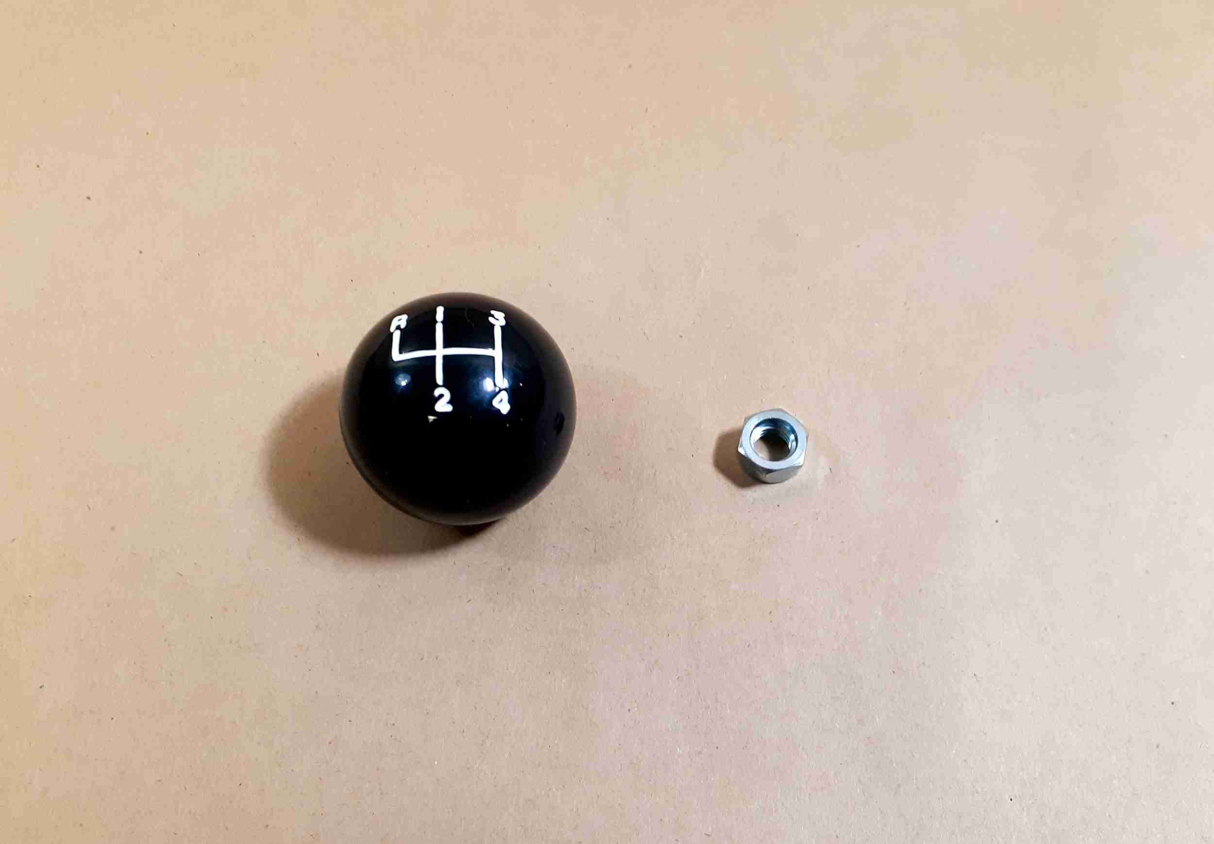 1965-69 Black 4 Speed Shift Knob, w/ check nut, All 1965-68 P8, All 1966-69 A Body