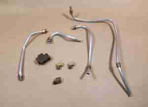 1961-63 Tri Power fuel line set with fittings, Stainless Steel