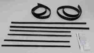 1967-73 AUTHENTIC 8 Piece Felt Kit With Chrome Bead, G.M. Chevy Truck fuzzy