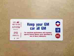 Decal, V8-4V Keep Your GM All GM (On Decal: RD 8995541)