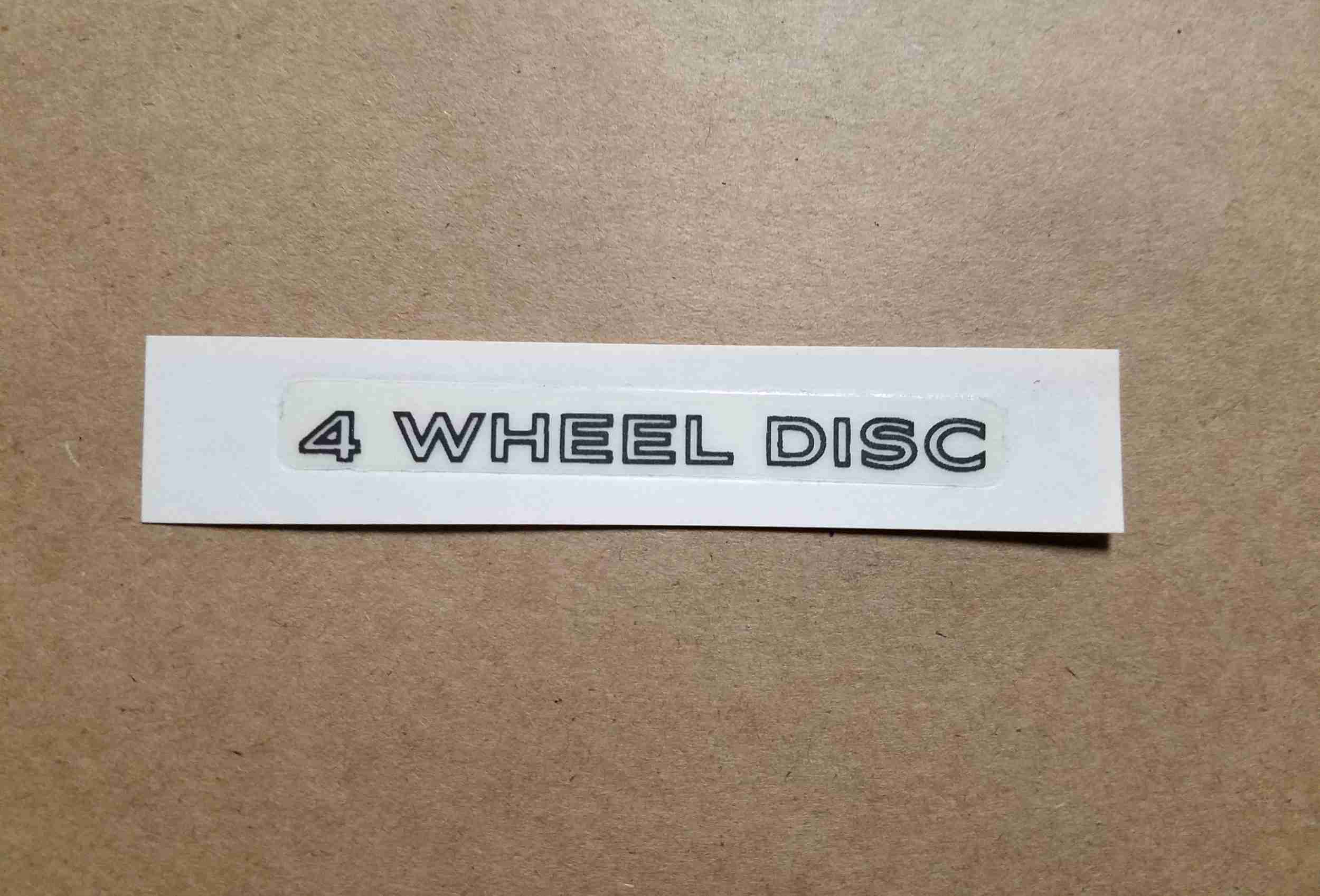 1978-81 Firebird Handle Decal, Silver, GM 10008715, Four Wheel Disc Brakes