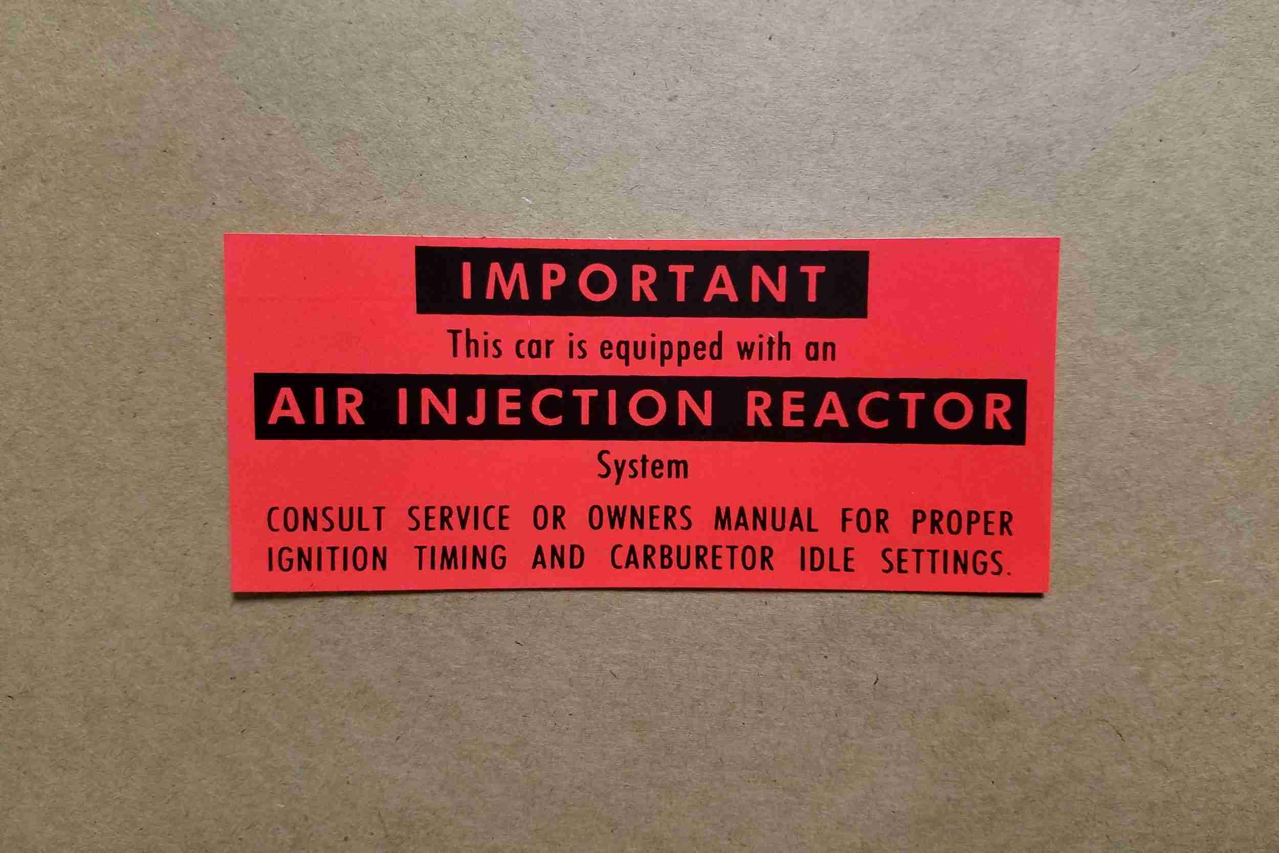 Decal, California Air Injection Reactor