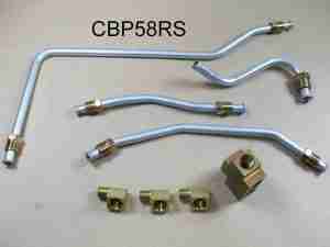 1958 Tripower Fuel Line Set Including Fittings, in OEM Steel