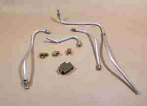 1959-60 Tripower Fuel Line Set Including Fittings, in OEM Steel