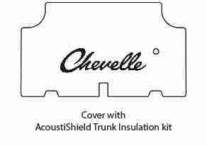 1964 Chevy Chevelle Trunk Rubber Floor Mat Cover with G-015 Chevelle Script