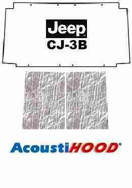 1955-72 Jeep CJ 2/3 Under Hood Cover with J-023 JEEP CJ-3B