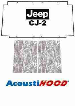 1955-72 Jeep CJ 2/3 Under Hood Cover with J-025 JEEP CJ-2