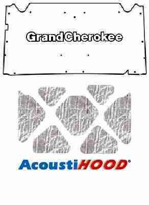 1992-98 Jeep Grand Cherokee XJ Under Hood Cover with J-008 Grnd Cherokee