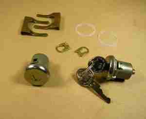 1967-68 Lock Assemblies, Door, 1967-68 A, B, F & G, w/ original pear head keys, pair