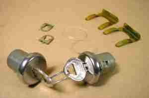 1962-82 CL109B Lock Assemblies, Door, 1962-82 A,1965-70 P8 & GP, 41977-81 P8 exc GP, 1967-82 F, 1971-78 GP only, w/ correct style pear head keys, pair